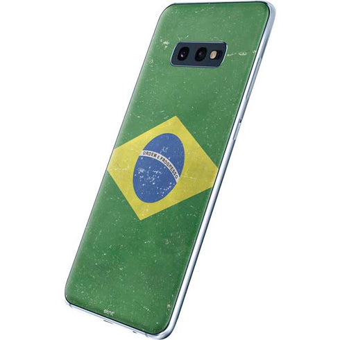 Brazil Flag Distressed Galaxy S10e Skin