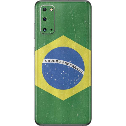 Brazil Flag Distressed Galaxy S20 Skin