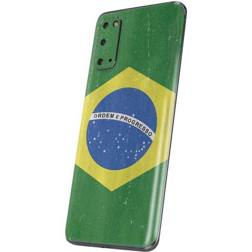 Brazil Flag Distressed Galaxy S20 Skin