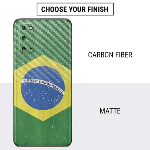 Brazil Flag Distressed Galaxy S20 Skin