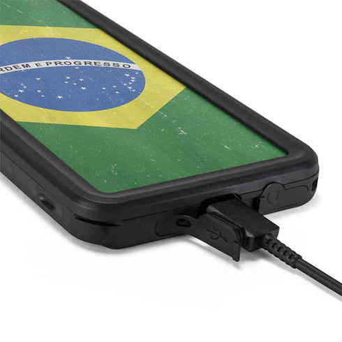 Brazil Flag Distressed Galaxy S20 Waterproof Case