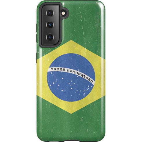 Brazil Flag Distressed Galaxy S21 5G Pro Case