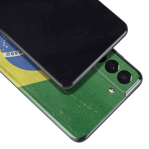 Brazil Flag Distressed Galaxy S21 5G Skin