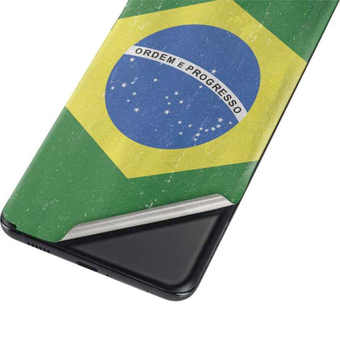 Brazil Flag Distressed Galaxy S21 5G Skin