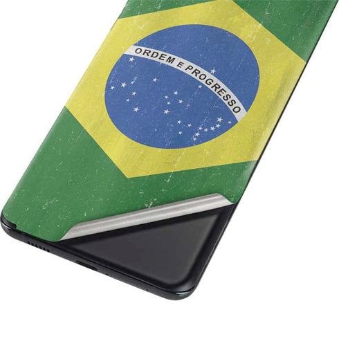Brazil Flag Distressed Galaxy S21 Plus 5G Skin
