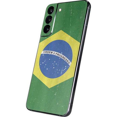 Brazil Flag Distressed Galaxy S22 Plus Skin