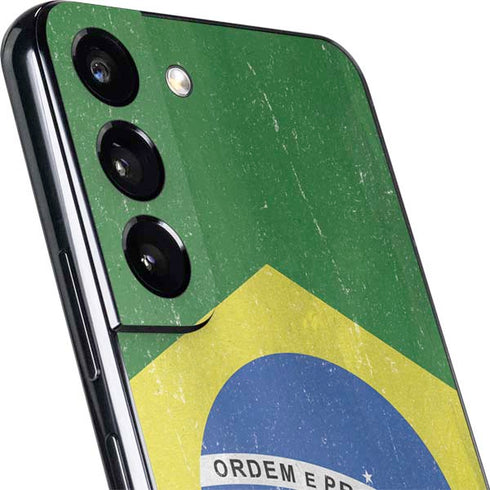 Brazil Flag Distressed Galaxy S22 Plus Skin