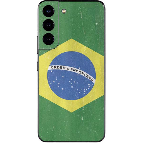 Brazil Flag Distressed Galaxy S22 Skin