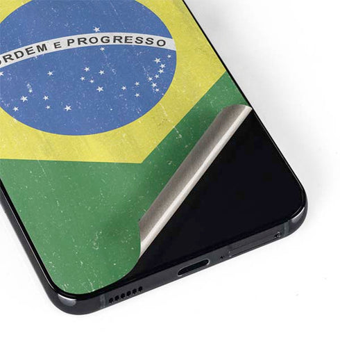 Brazil Flag Distressed Galaxy S22 Skin