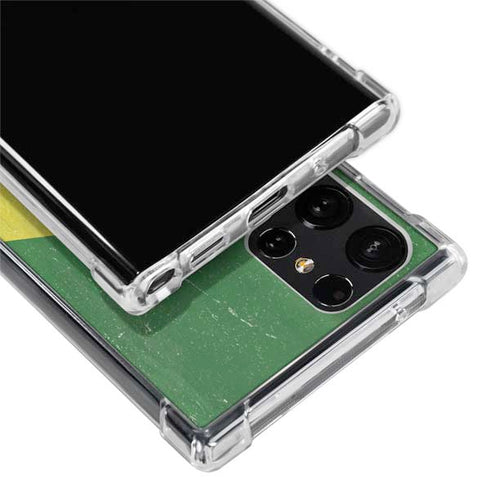 Brazil Flag Distressed Galaxy S22 Ultra Clear Case