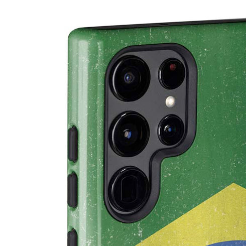 Brazil Flag Distressed Galaxy S22 Ultra Pro Case