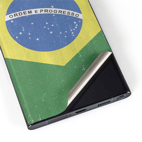 Brazil Flag Distressed Galaxy S22 Ultra Skin
