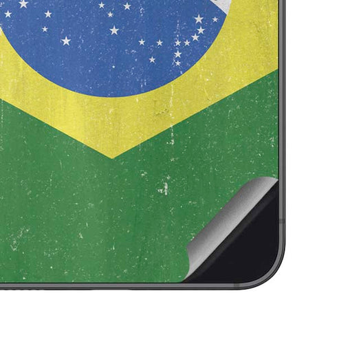 Brazil Flag Distressed Galaxy S23 FE Skin