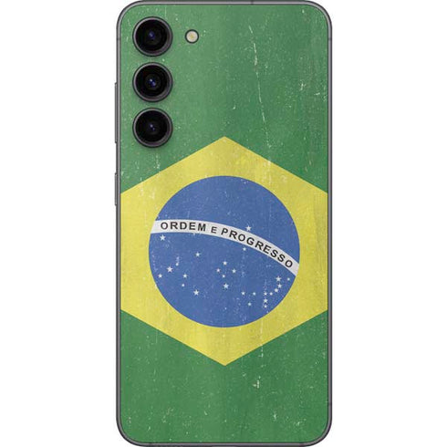 Brazil Flag Distressed Galaxy S23 Plus Skin