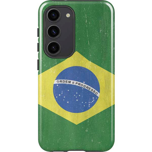 Brazil Flag Distressed Galaxy S23 Pro Case