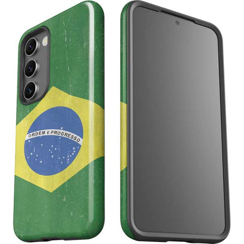 Brazil Flag Distressed Galaxy S23 Pro Case