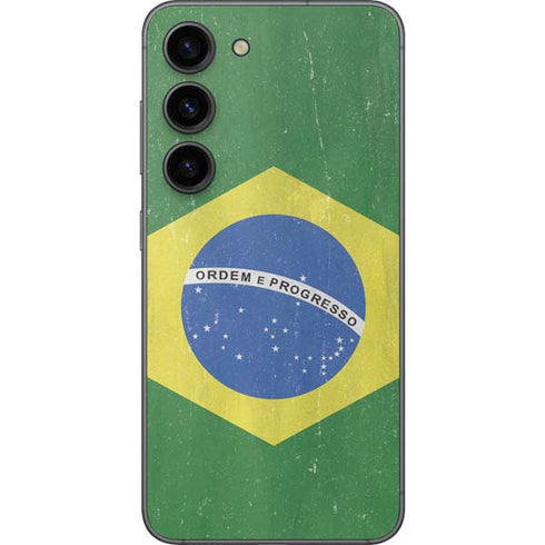 Brazil Flag Distressed Galaxy S23 Skin