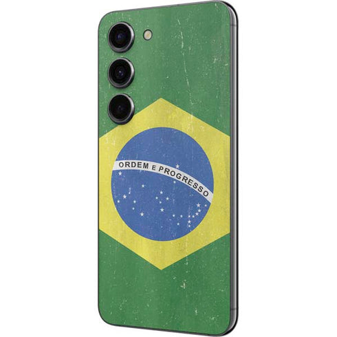 Brazil Flag Distressed Galaxy S23 Skin