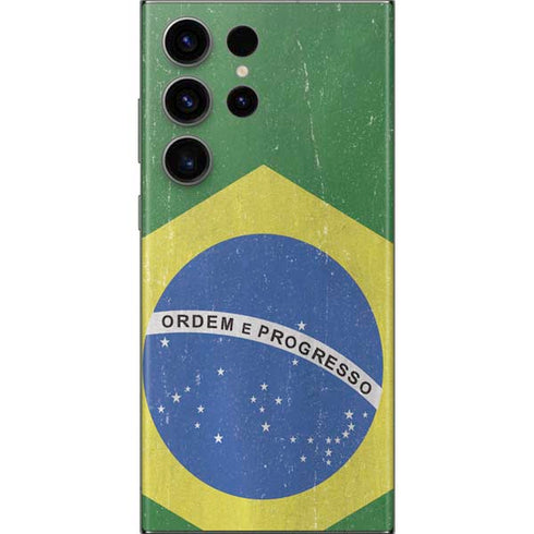 Brazil Flag Distressed Galaxy S23 Ultra Skin