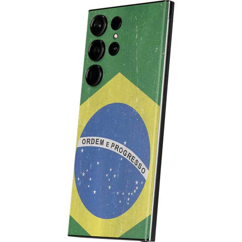Brazil Flag Distressed Galaxy S23 Ultra Skin