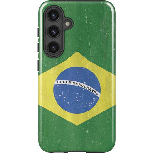 Brazil Flag Distressed Galaxy S24 Impact Case