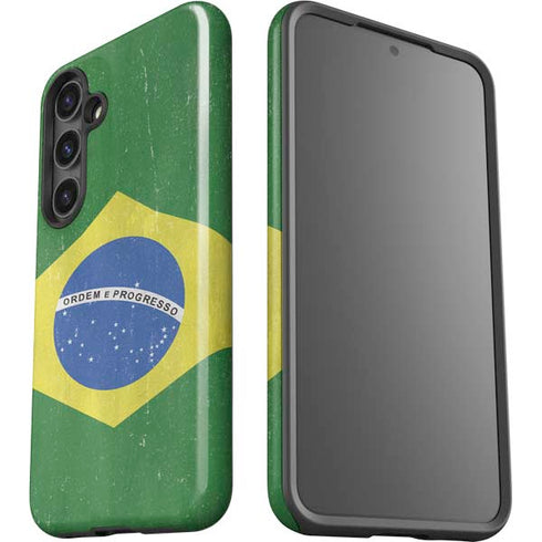 Brazil Flag Distressed Galaxy S24 Impact Case