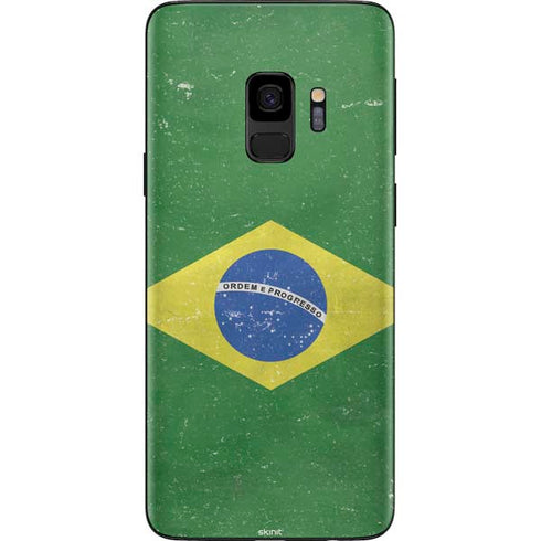 Brazil Flag Distressed Galaxy S9 Skin