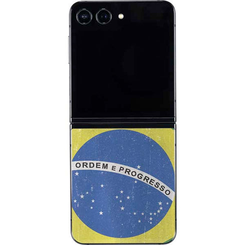 Brazil Flag Distressed Galaxy Z Flip5 5G Skin