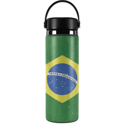 Brazil Flag Distressed Hydro Flask 20oz Wide Mouth Skin