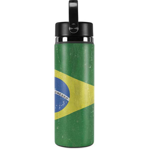 Brazil Flag Distressed Hydro Flask 20oz Wide Mouth Skin