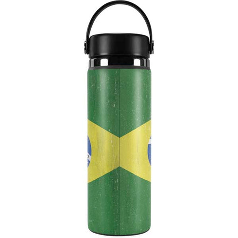 Brazil Flag Distressed Hydro Flask 20oz Wide Mouth Skin