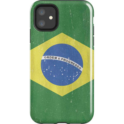 Brazil Flag Distressed iPhone 11 Impact Case