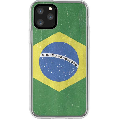 Brazil Flag Distressed iPhone 11 Pro Clear Case
