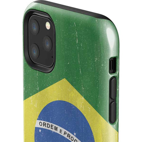 Brazil Flag Distressed iPhone 11 Pro Max Impact Case