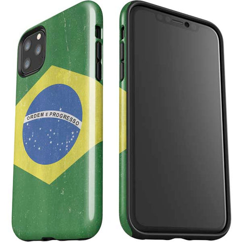 Brazil Flag Distressed iPhone 11 Pro Max Impact Case
