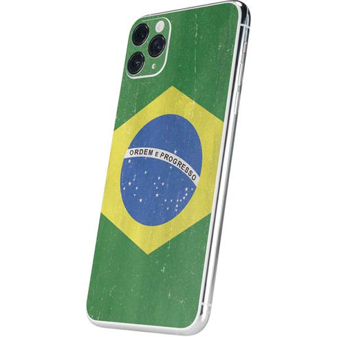 Brazil Flag Distressed iPhone 11 Pro Max Skin