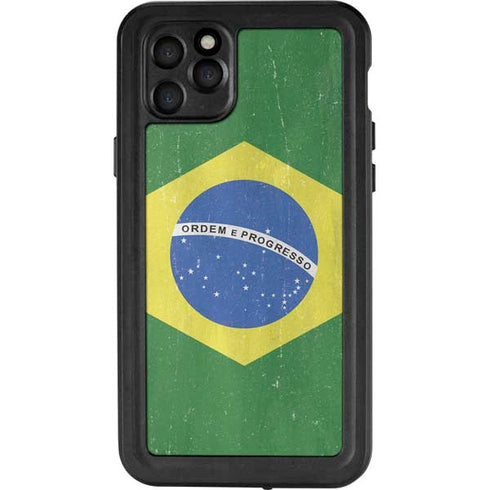 Brazil Flag Distressed iPhone 11 Pro Max Waterproof Case