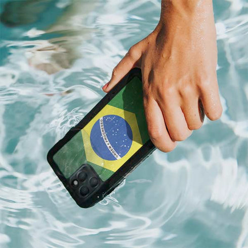 Brazil Flag Distressed iPhone 11 Pro Max Waterproof Case