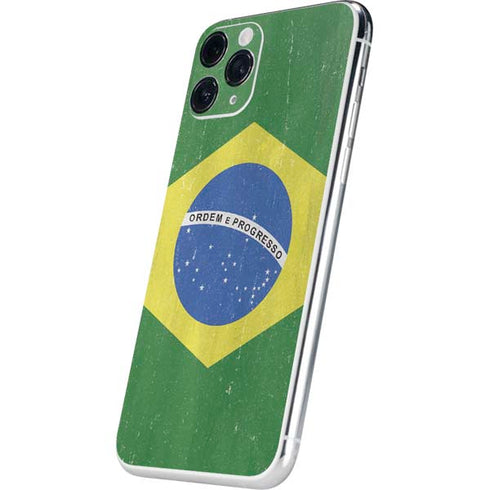 Brazil Flag Distressed iPhone 11 Pro Skin