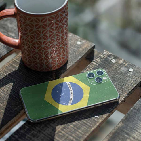 Brazil Flag Distressed iPhone 11 Pro Skin