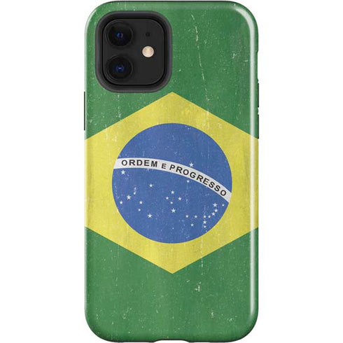 Brazil Flag Distressed iPhone 12 Impact Case