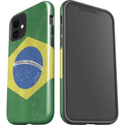 Brazil Flag Distressed iPhone 12 Impact Case