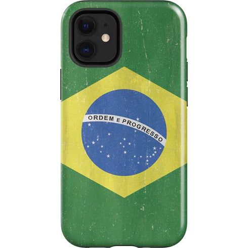 Brazil Flag Distressed iPhone 12 Mini Impact Case