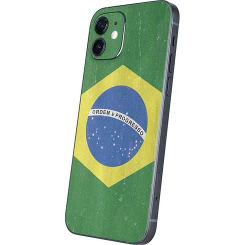 Brazil Flag Distressed iPhone 12 Mini Skin