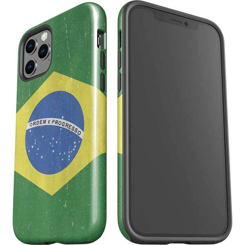 Brazil Flag Distressed iPhone 12 Pro Impact Case