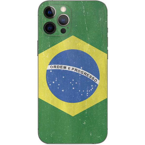 Brazil Flag Distressed iPhone 12 Pro Max Skin