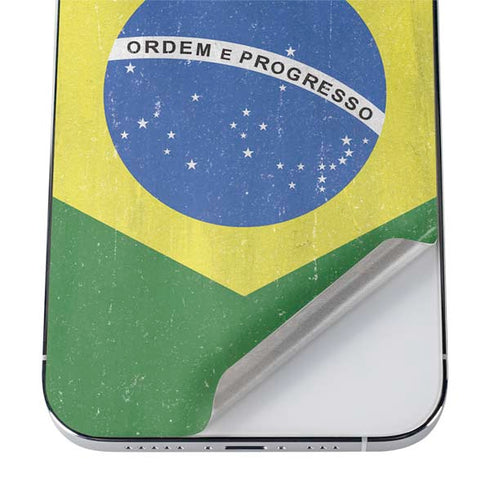 Brazil Flag Distressed iPhone 12 Pro Skin
