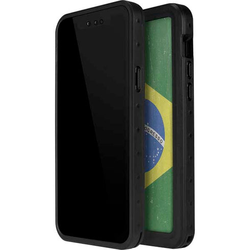 Brazil Flag Distressed iPhone 12 Pro Waterproof Case