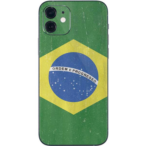 Brazil Flag Distressed iPhone 12 Skin