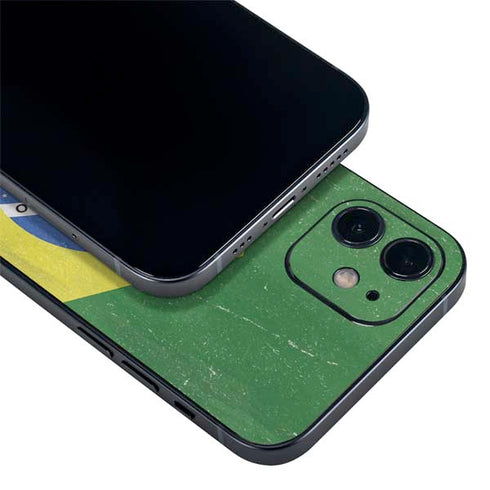 Brazil Flag Distressed iPhone 12 Skin
